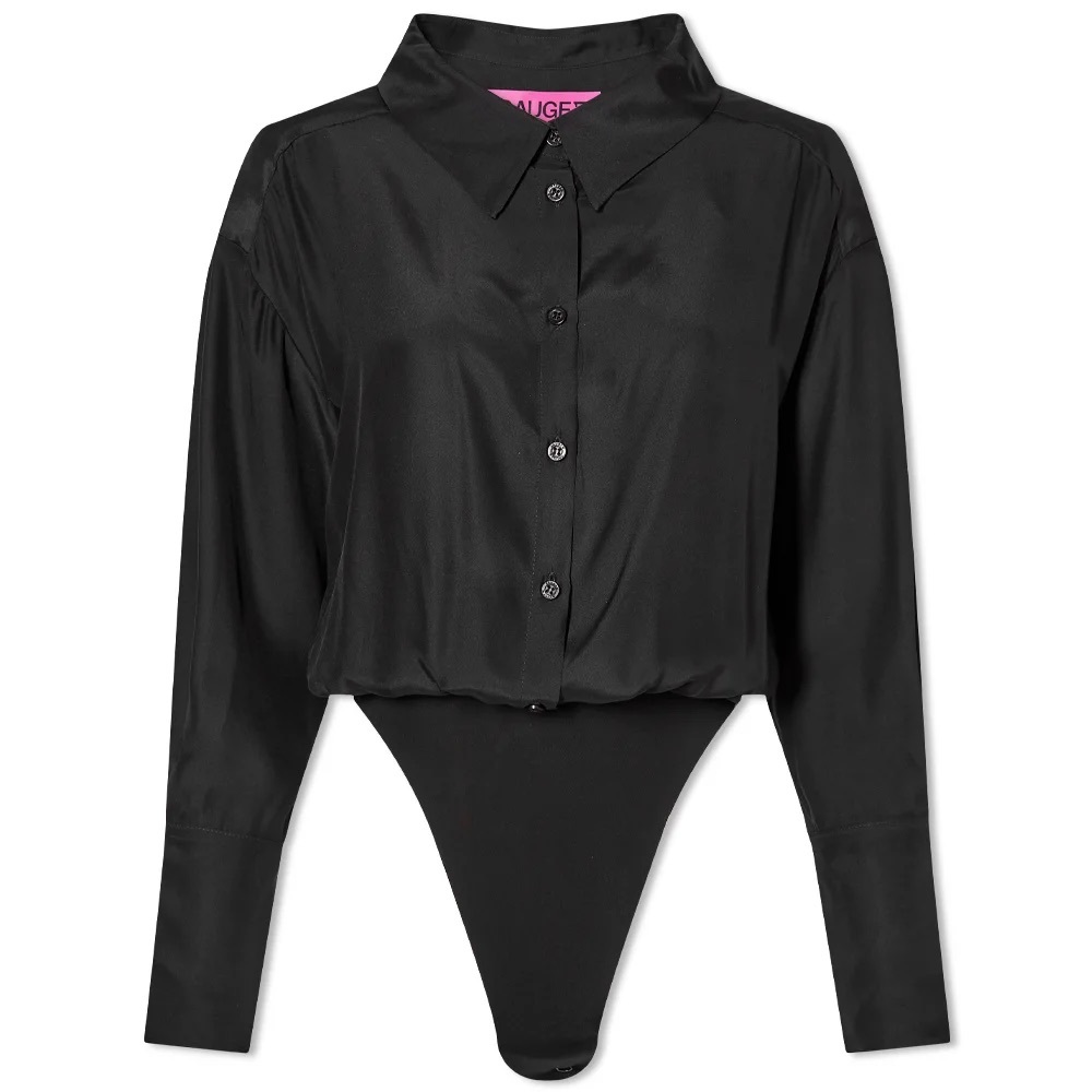 Gauge81 Kura Silk Bodysuit Long Sleeve w/ Cami L Black